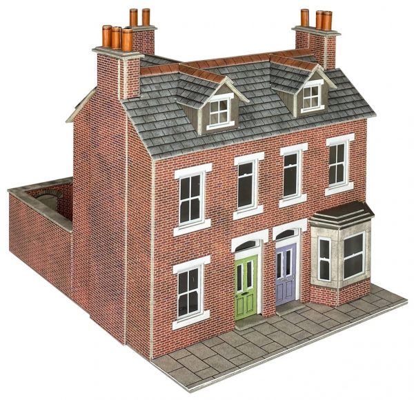Metcalfe PO300 00 Scale Terraced House In Red Brick, Kit build service.
