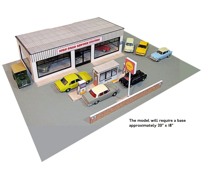 Kingsway 0 Gauge, Filling station & showroom 1/43 Ready Made Building