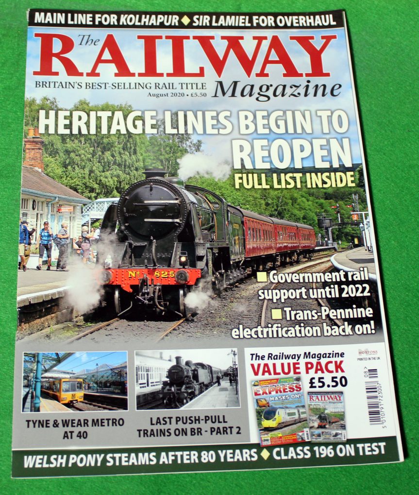 Railway magazine, Aug.  2020, Tyne & Wear Metro.