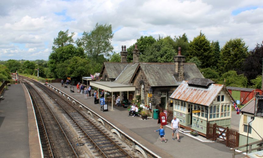 Embsay station from footbridge, June 2022, 8″x 6″ glossy photo