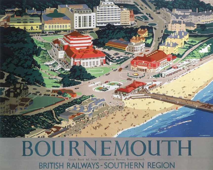 Bournemouth BR- Railway Metal sign, Vintage Railway Metal Sign