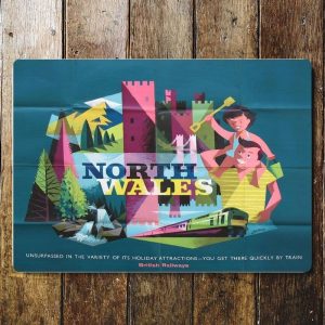 North Wales BR-Railway Metal sign, Vintage Railway Metal Sig