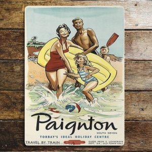 Paignton BR-Railway Metal sign, Vintage Railway Metal Sign