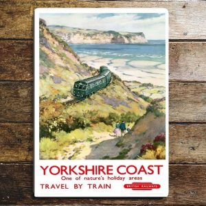 Yorkshire Coast-Railway Metal sign, Vintage Railway Metal Sign