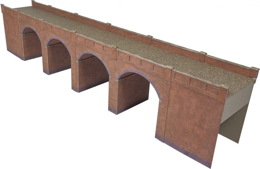 Metcalfe PN 140, N Gauge Red brick viaduct, ready-made