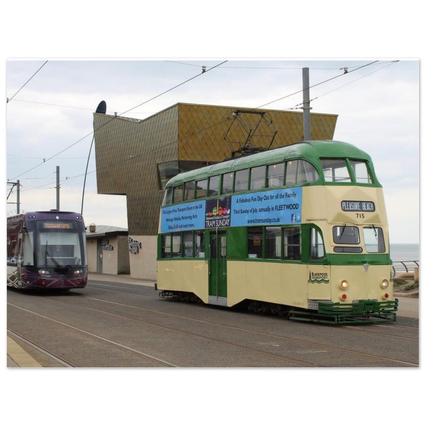 Modern and Vintage Tram Fine Art Poster 45×60 cm / 18×24″