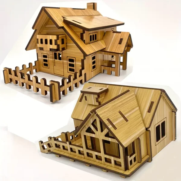 Two Houses ready-made buildings. as shown. 9.5cm high. - Image 4