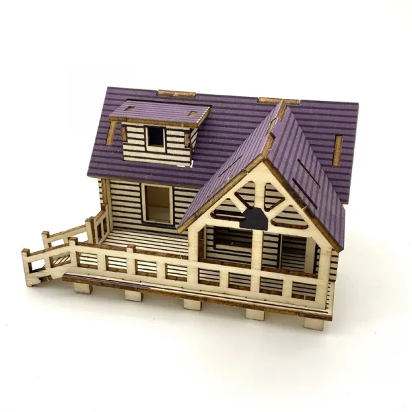 Small Villa or Bungalow ready-made building. as shown. Lit version, 8cm high. - Image 2