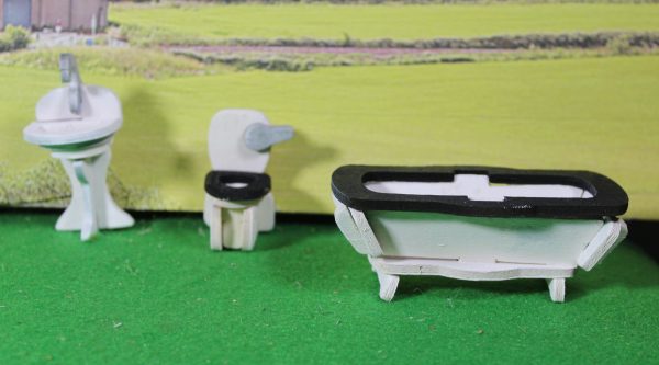 1:24 scale, Dolls House, Bath, Toilet & Washbasin, Bathroom Set. - Image 5