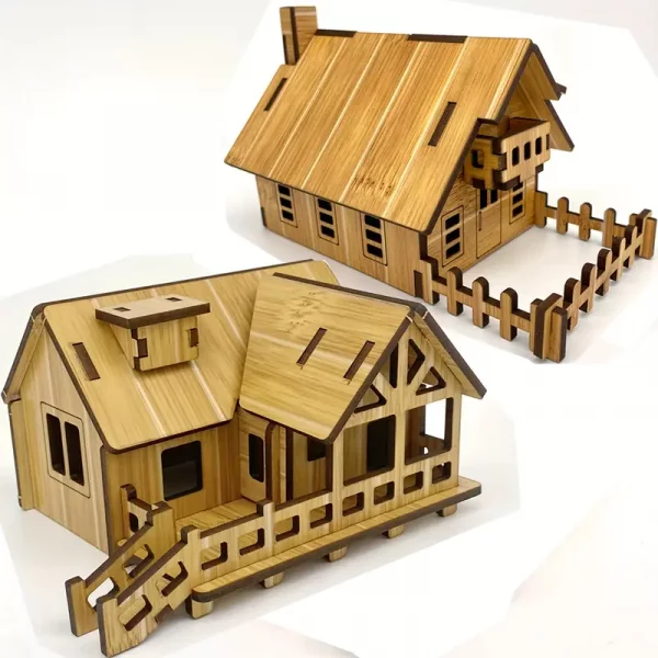 Two Houses ready-made buildings. as shown. 9.5cm high. - Image 2
