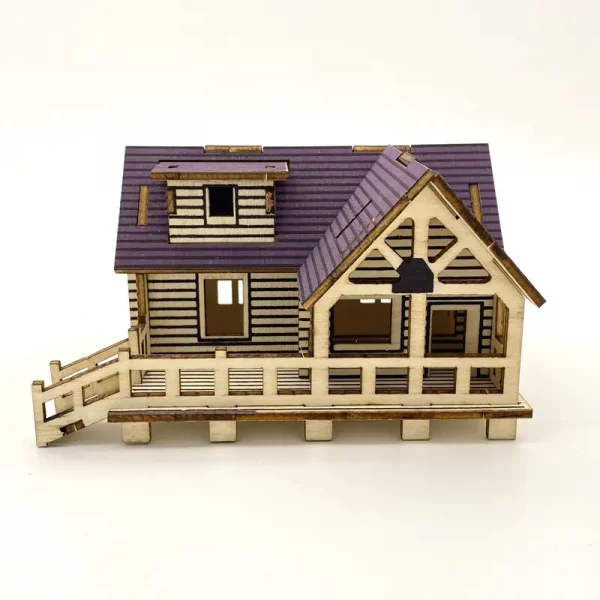 Small Villa or Bungalow ready-made building. as shown. Lit version, 8cm high. - Image 3