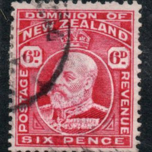 New Zealand ED VII 1909 6d Carmine, CDS