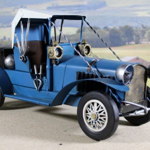 Large Replica Tinplate Blue Vintage Car model- Display Item, 37 x 15 x 13 cm.