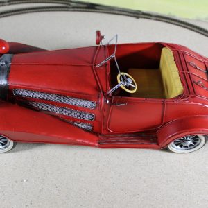 Large Replica Tinplate Red Vintage Car model- Display Item, 41 x 15 x 11 cm.