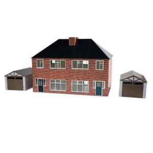 ATD Models 00 scale 1930s semi-detached house on base , Ready-made