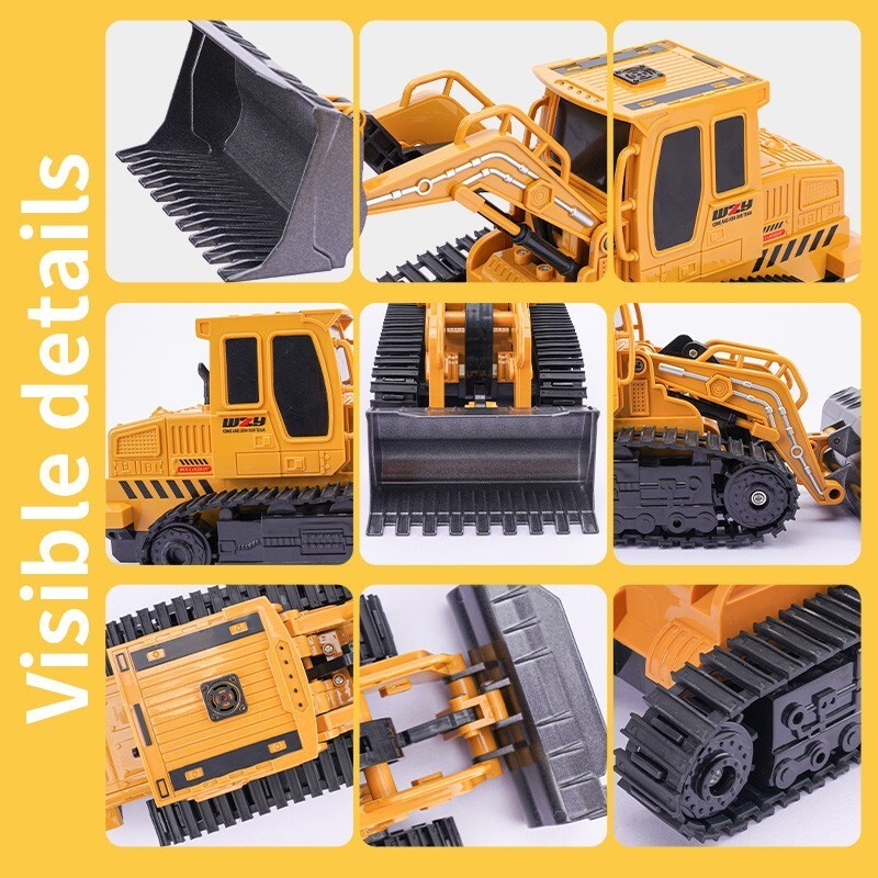 2025 Remote-controlled Engineering Vehicle Toy Bulldozer Excavator Kids Gifts - Image 6