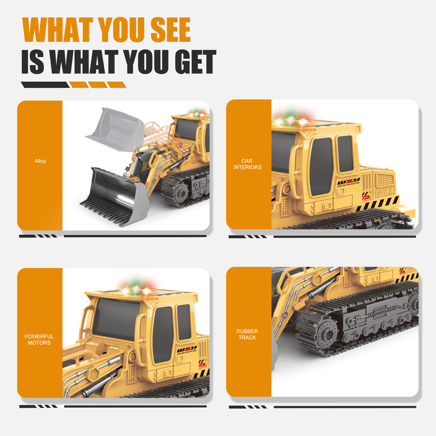 2025 Remote-controlled Engineering Vehicle Toy Bulldozer Excavator Kids Gifts - Image 5