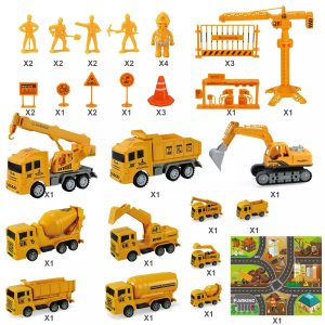 Jiakora Construction Vehicles Toys Set With 32 27 Inches Play Mat,Toy Gift Kid