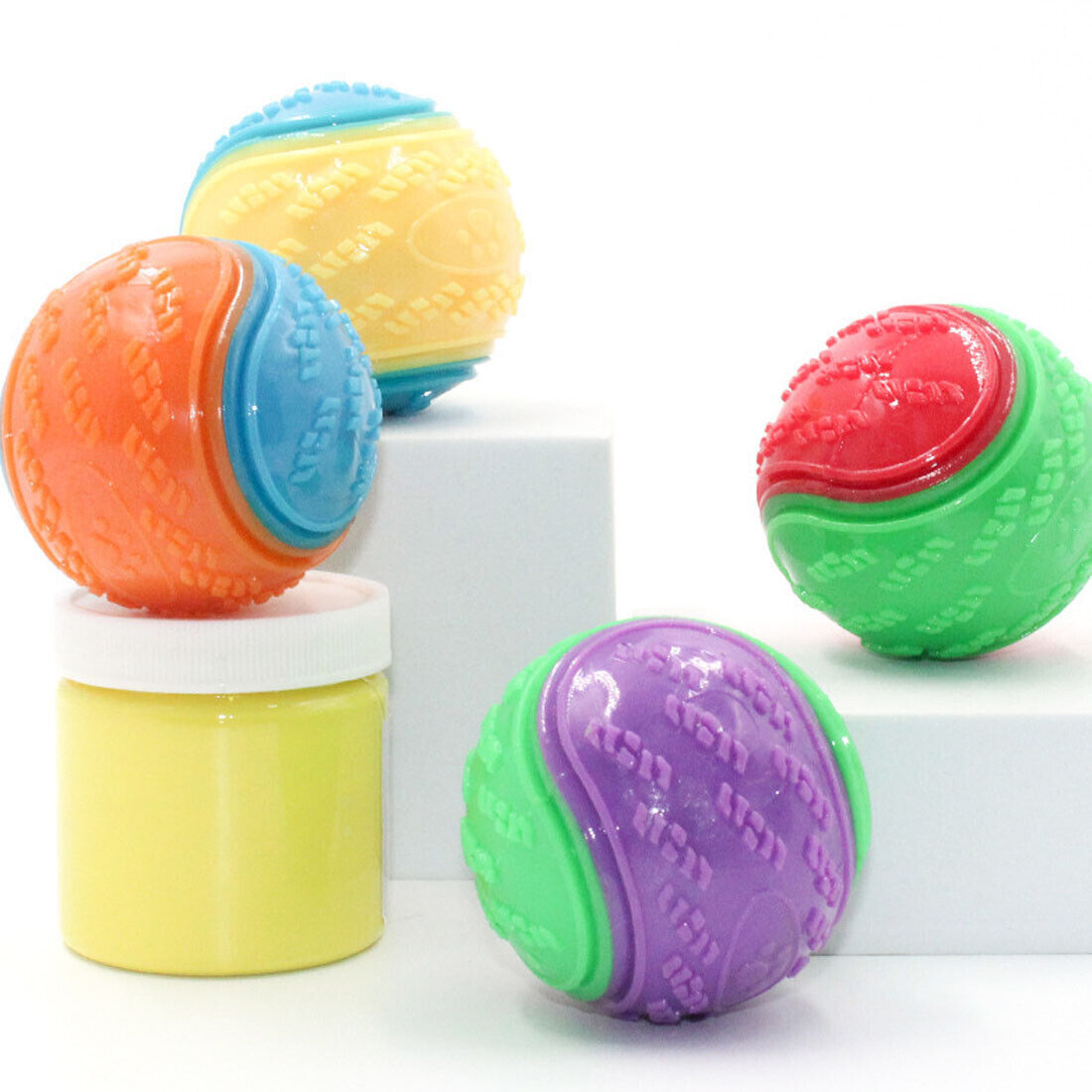 Scooby-Doo Durable Squeaky Set Of 8 Dog Balls For Teeth Cleaning Interactive UK - Image 3