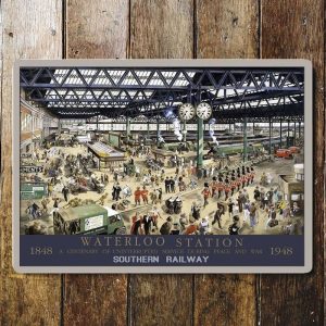 Waterloo Station Underground rail metal sign, 4 sizes.