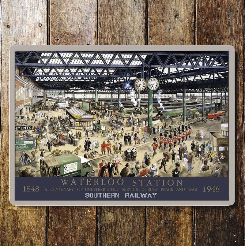 Waterloo Station Underground rail metal sign, 4 sizes.