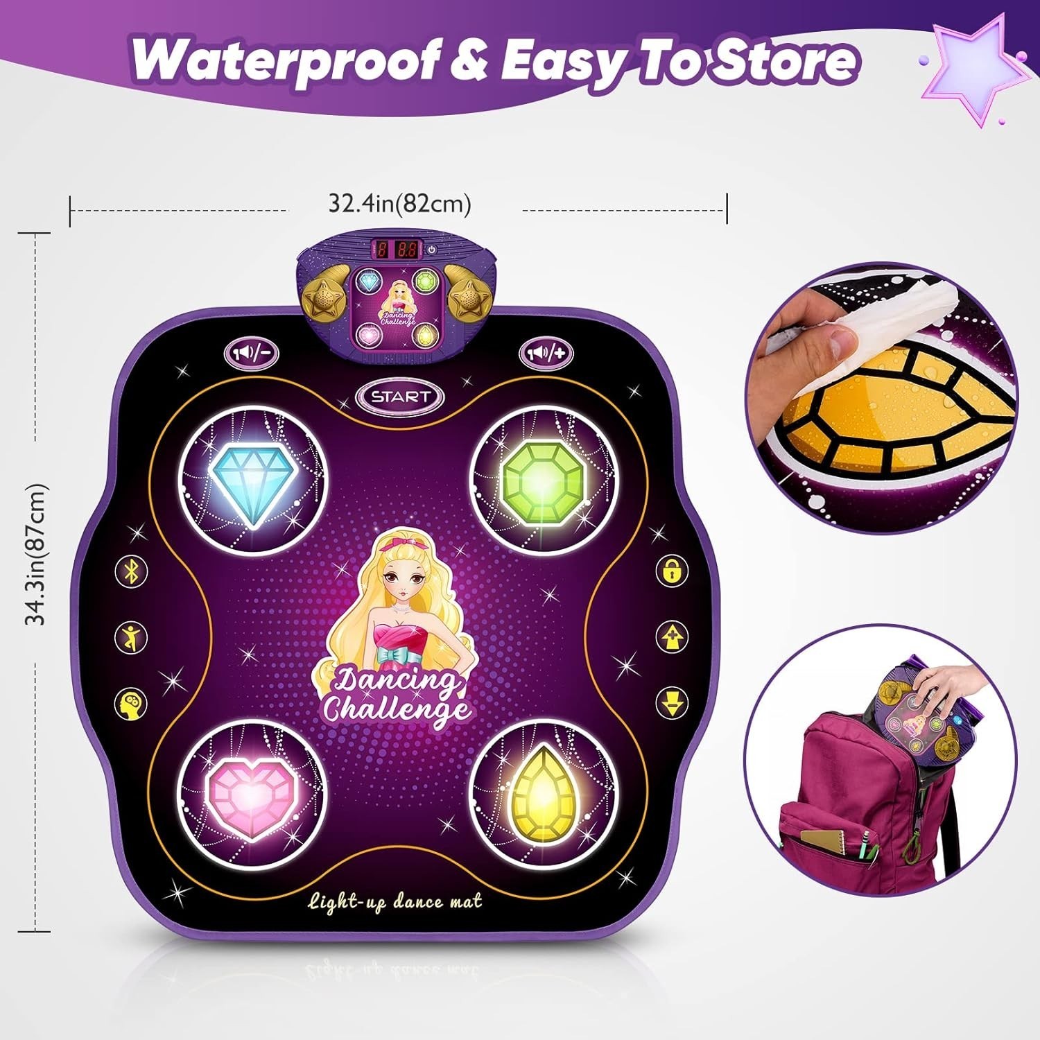 Dance Mat Toys For 3-12 Year Old Kids Electronic Dance Pad Children's Gift UK - Image 3