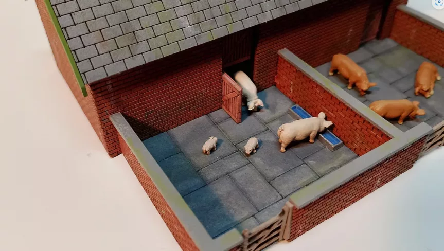 OO Gauge Piggery Built and ready to display