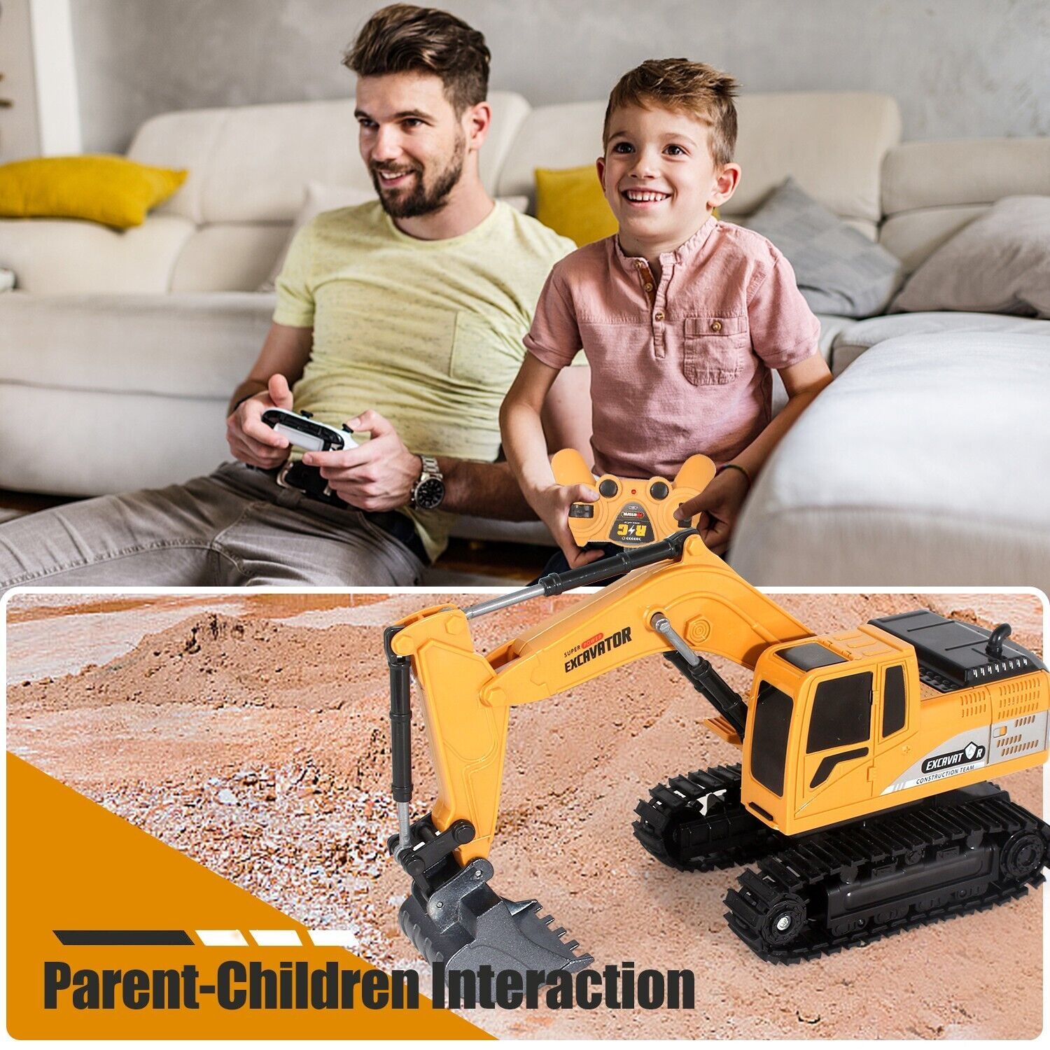Jiakora Remote Control Excavator RC Digger Truck Construction Vehicles Boys Toys - Image 2