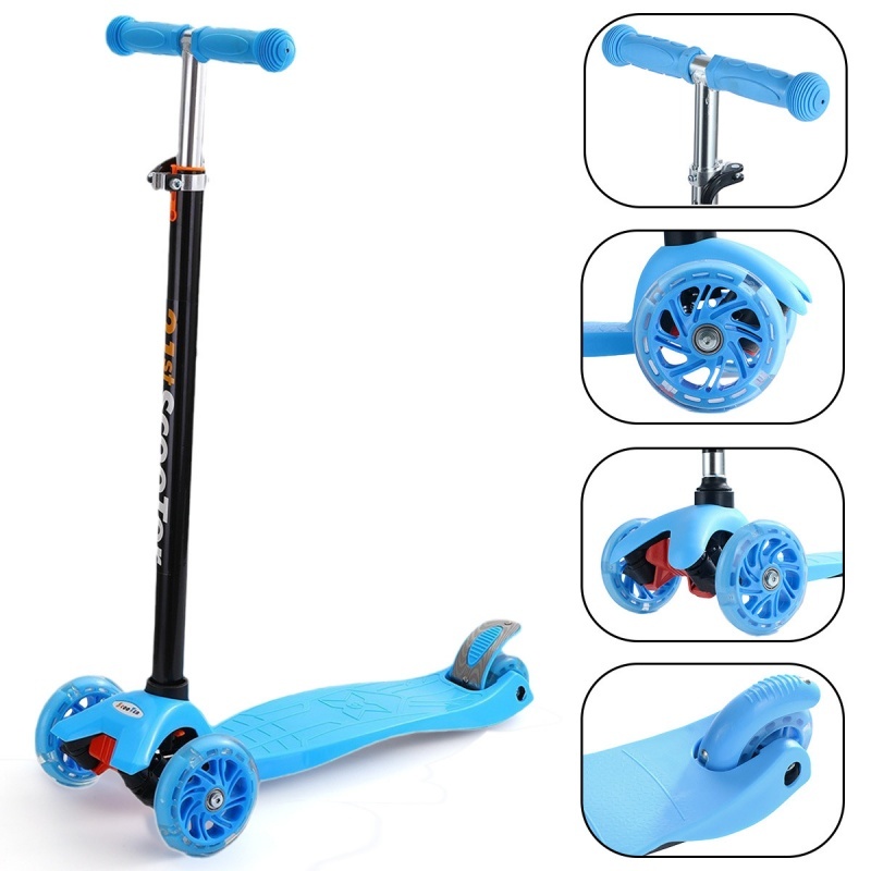 Kids Child Kick Push Scooter 3 Wheels LED Flashing Tilt Lean Boys Girls Scooter - Image 2