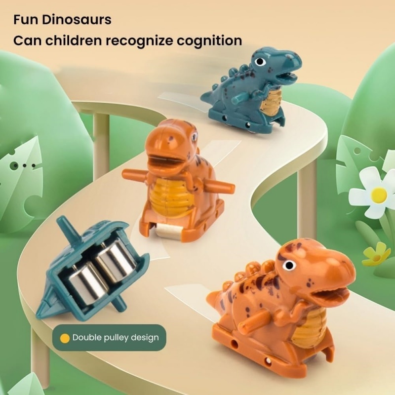 Race Track Toy Climbing Stairs Toys Roller Coaster Toy With 3 Dinosaurs Track S - Image 8