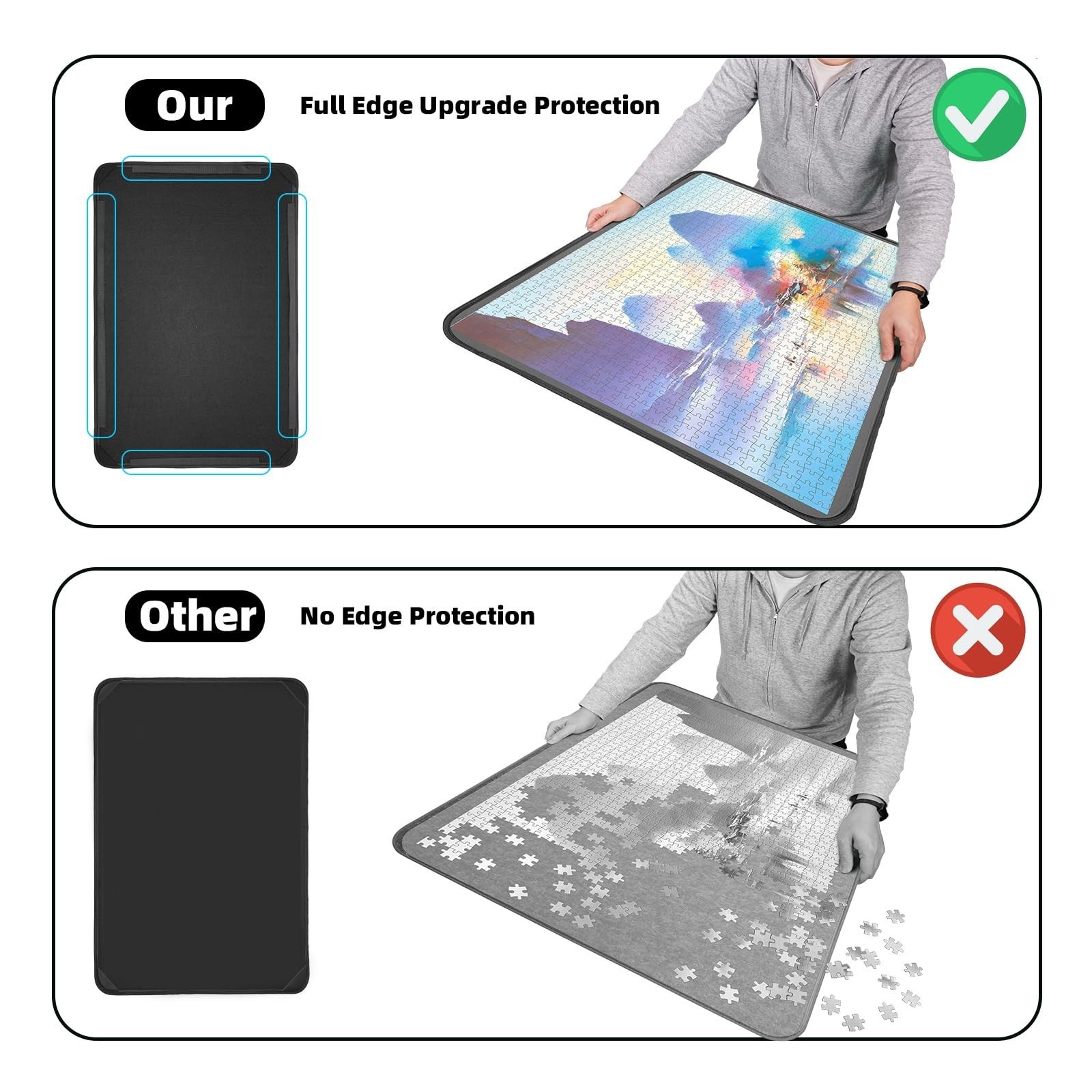 New 32x22 Pieces Jigsaw Puzzle Board With 6 Puzzle Sorting Trays & Cover - Image 6