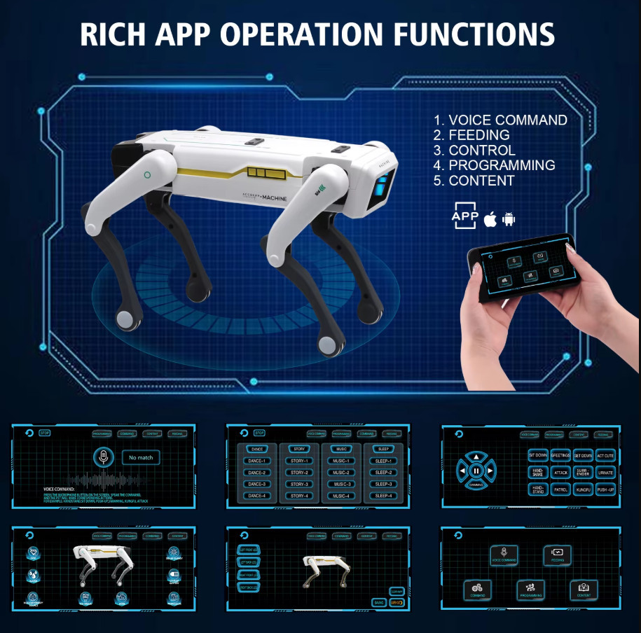 Intelligent AI RC Robot Dog Voice Dialogue APP Remote Control Programming Singin - Image 6