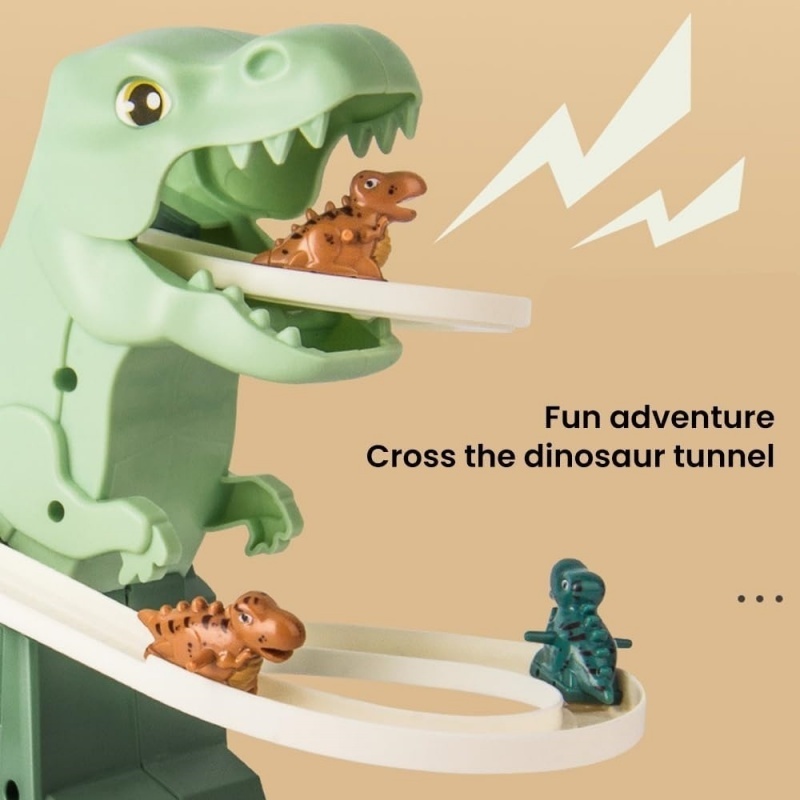 Race Track Toy Climbing Stairs Toys Roller Coaster Toy With 3 Dinosaurs Track S - Image 6