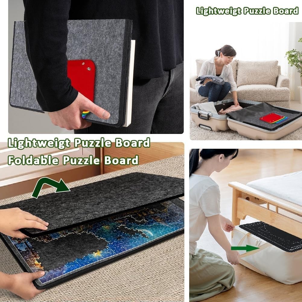 New 32x22 Pieces Jigsaw Puzzle Board With 6 Puzzle Sorting Trays & Cover - Image 2