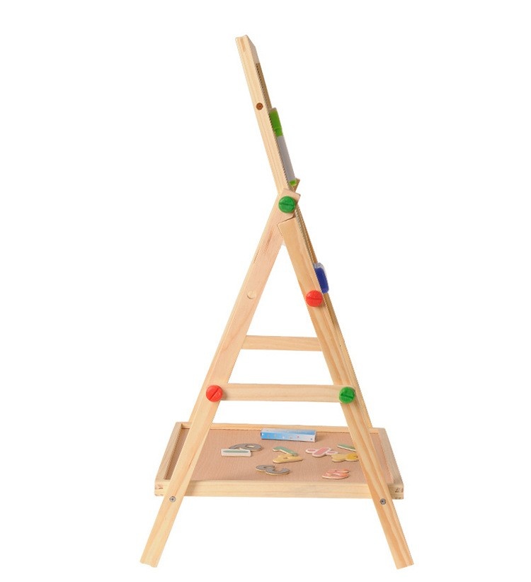 Kids 2 In 1 Wooden Blackboard Whiteboard Children Art Easel Chalk Drawing Board - Image 5