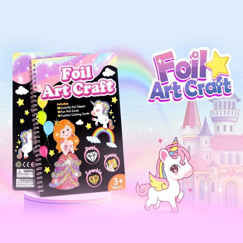 Foil Art Craft Kit For Kids, Children's Cartoon DIY Creative Activity Set - Image 7