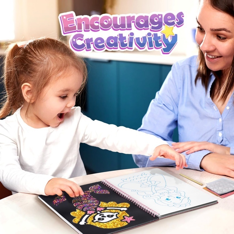 Foil Art Craft Kit For Kids, Children's Cartoon DIY Creative Activity Set - Image 6