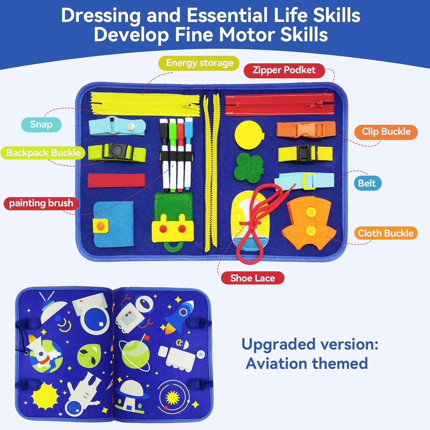 Toddler Busy Board Intelligence Learning Toys Sensory Montessori Book Kids Game - Image 8