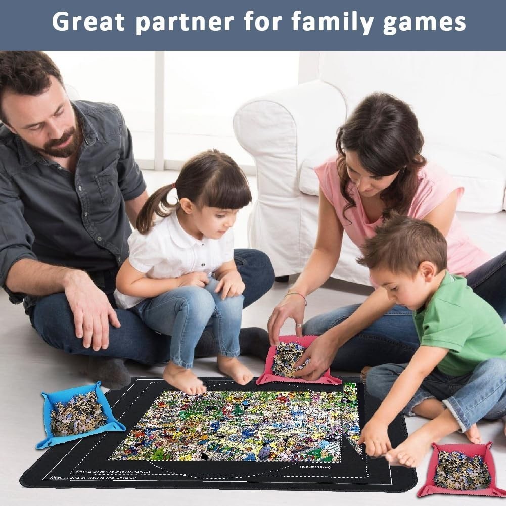 New 32x22 Pieces Jigsaw Puzzle Board With 6 Puzzle Sorting Trays & Cover - Image 5