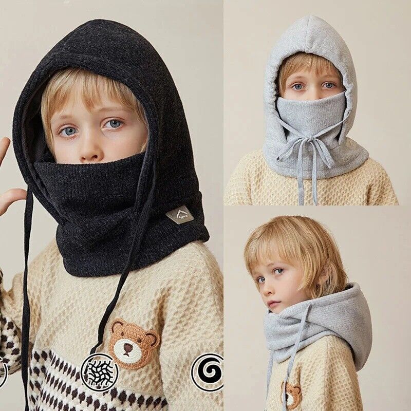 Kids Winter Balaclava Hat Fleece Ski Face Mask Snow Hood Neck Warmer Boys Girls - Image 3