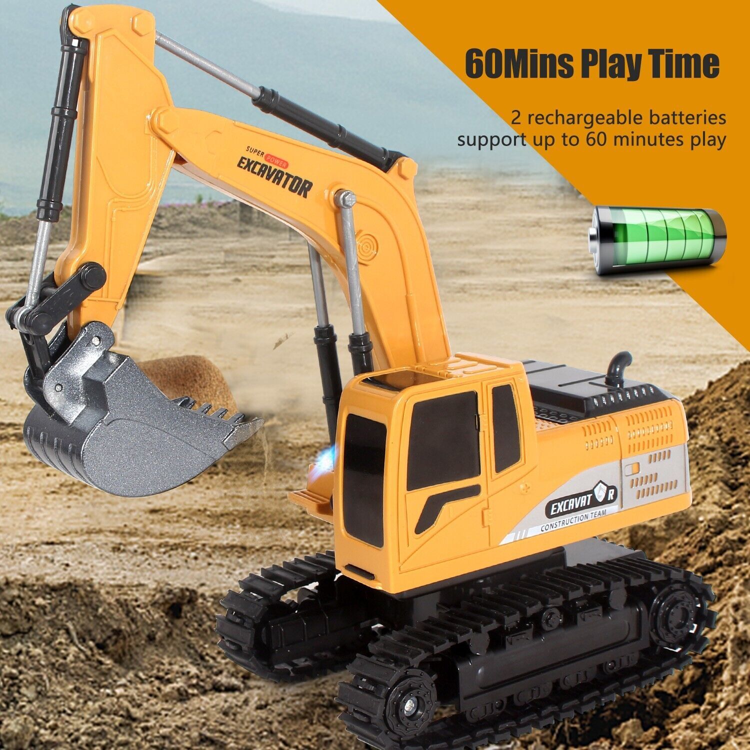 Jiakora Remote Control Excavator RC Digger Truck Construction Vehicles Boys Toys - Image 6
