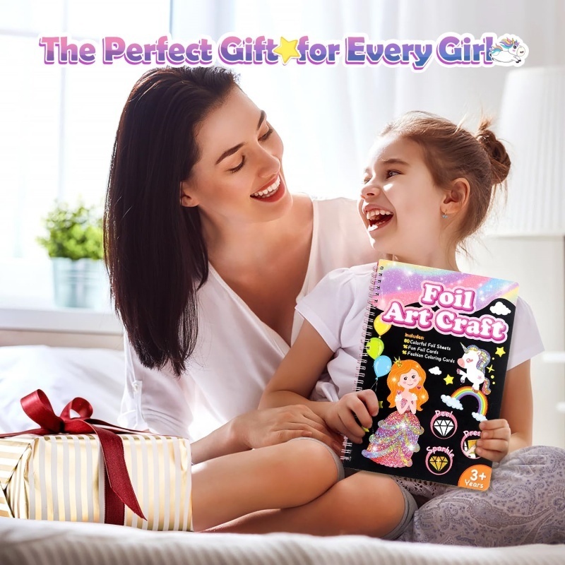 Foil Art Craft Kit For Kids, Children's Cartoon DIY Creative Activity Set - Image 10