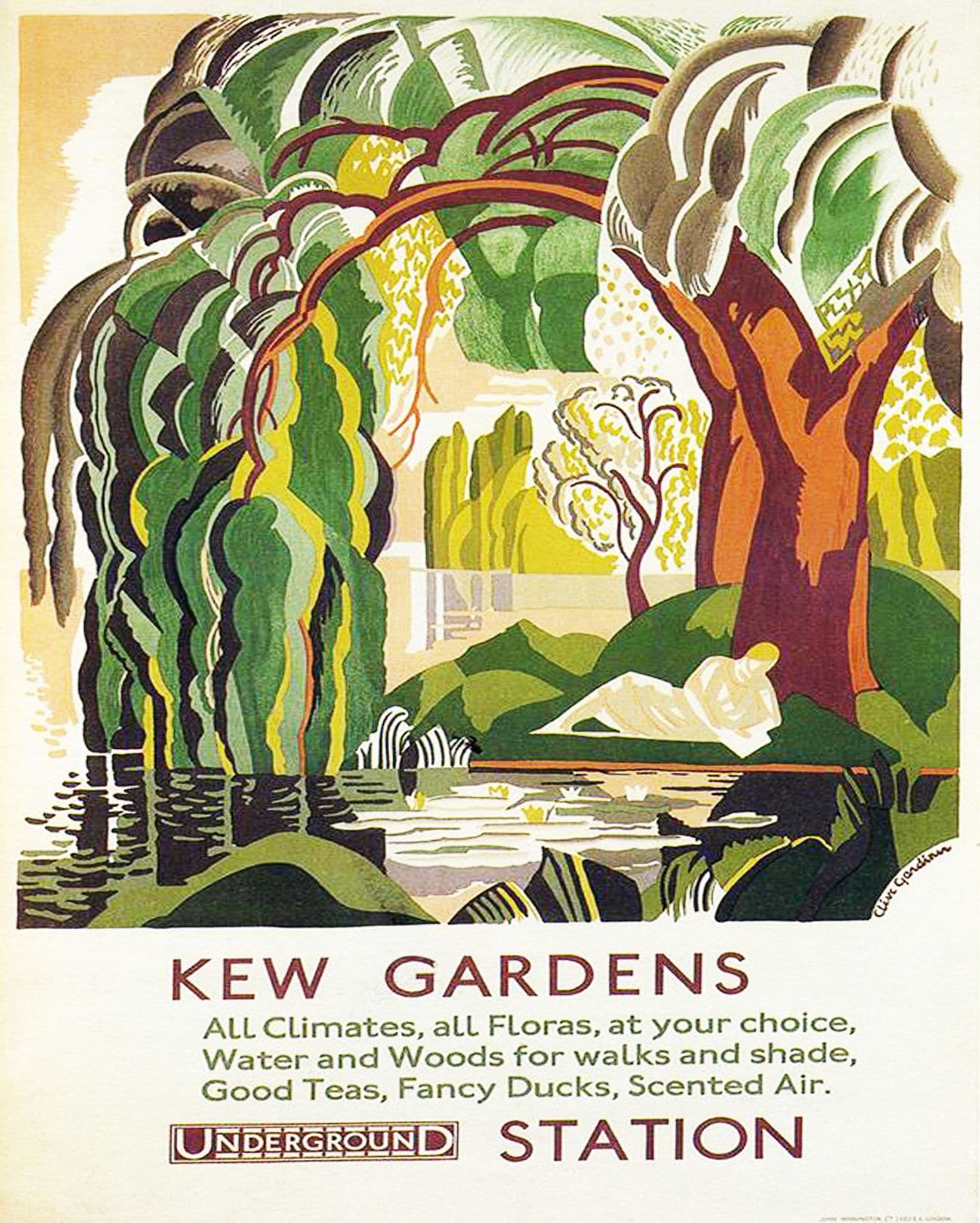 Kew Gardens Station Underground metal wall sign, 4 sizes.