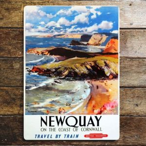 Newquay British Railways Southern Region metal wall sign, 4 sizes.