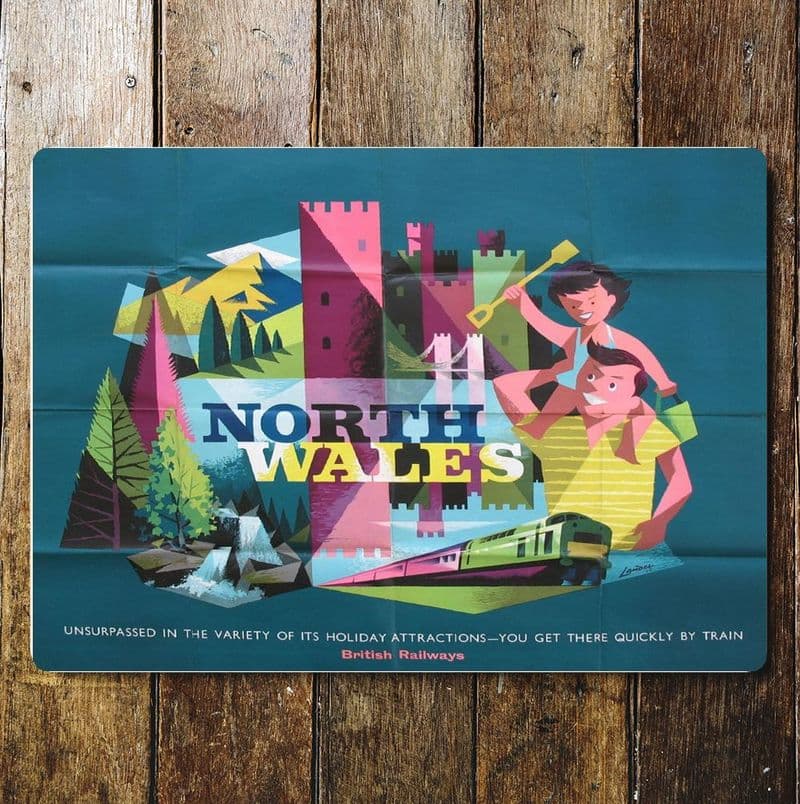 North Wales British Railways metal wall sign, 4 sizes.