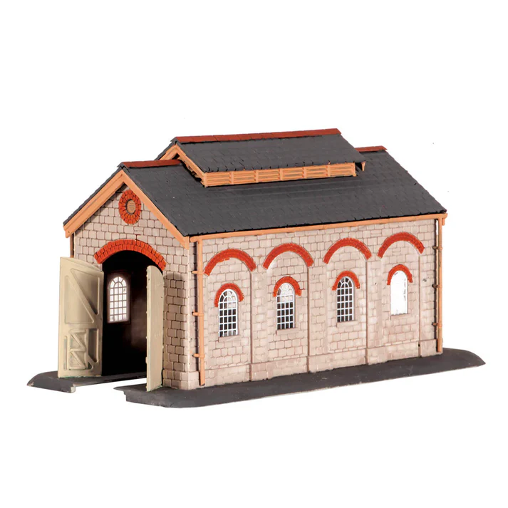 Ratio 203 Engine Shed Building N Gauge from PECO, ready-made.