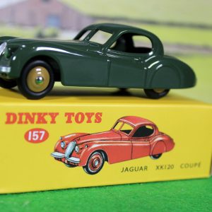 Atlas Editions reproduction Dinky Toys 157 Jaguar XK120 in green.
