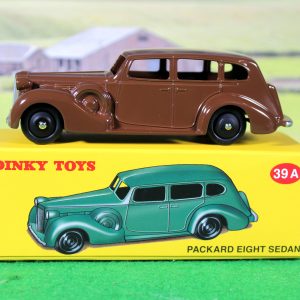 Atlas Editions reproduction Dinky Toys 39A Packard Eight Sedan, brown.